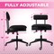 Pink Power Black Sewing Chair with Wheels and Adjustable Back Support - Hydraulic Armless Sewing Machine Chair for Crafting, Quilting - Room Furniture -Ergonomically Designed Professional Craft Chair